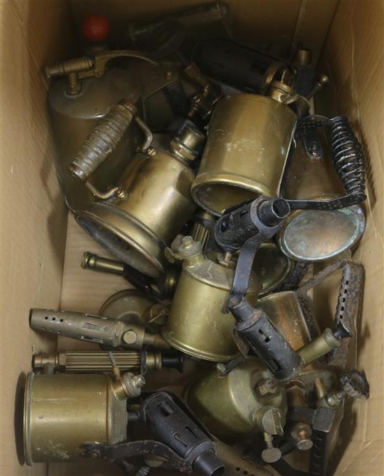 A quantity of brass blow torches